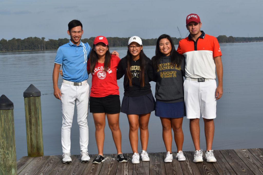 junior golf academy student college signing
